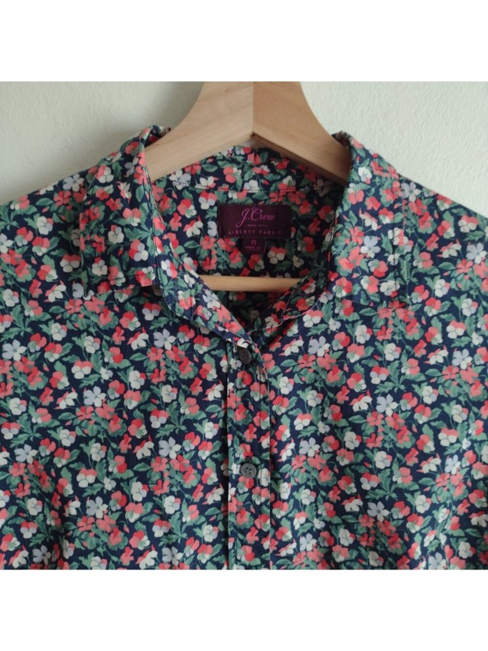 J Crew Liberty Sarah Shirt 8 Ditsy Floral Slim Perfect Blouse for Business - Picture 3 of 10
